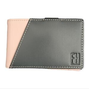 Forrest & Harold Slim RFID Money Clip Wallet in Top Grain Leather in gray pink
